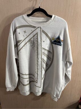 Women’s Pink Floyd Cream Graphic Crewneck Sweatshirt Size 2X